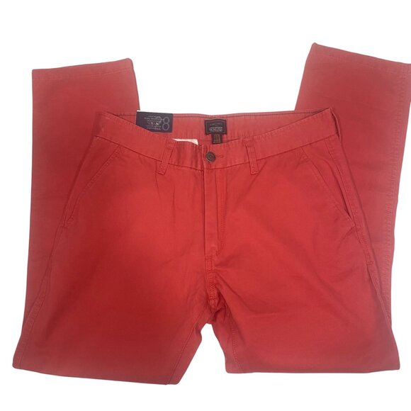 NWT Gap Mens Lived In Tapered Khaki Pants 32x30 Red Relaxed Fit Comfortable Styl - Picture 4 of 14